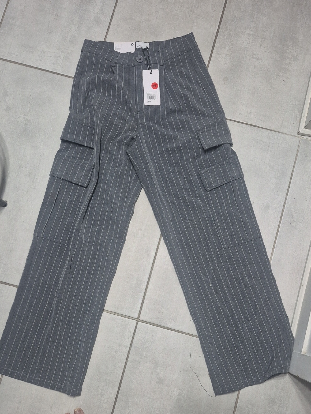 Striped Gray Cargo Pants